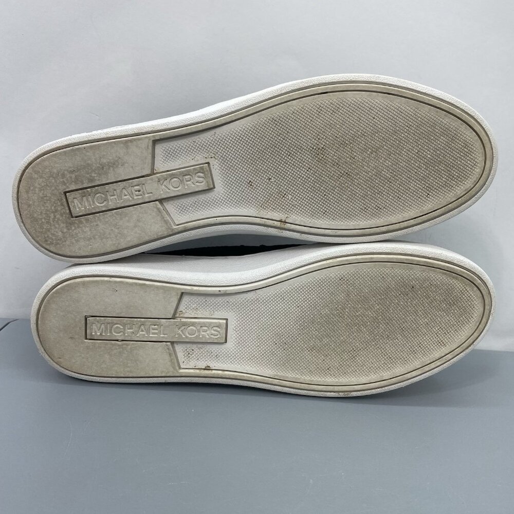 Michael Kors Skyler Knit Sneakers Loafers Slip On Black Gold Womens 8.5 - Picture 13 of 14